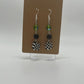 Green & Black Checkered Earrings | Silver