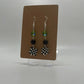 Green & Black Checkered Earrings | Silver