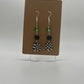 Green & Black Checkered Earrings | Silver