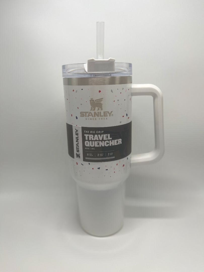 Stanley 40oz White Terrazzo The Big Grip Travel Quencher Rare Color NIB