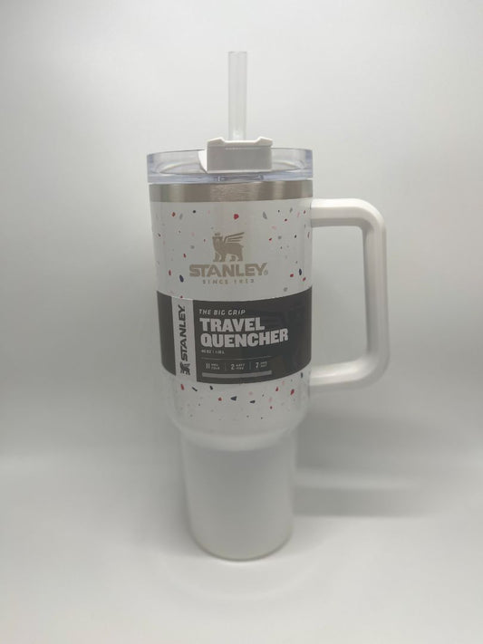 Stanley 40oz White Terrazzo The Big Grip Travel Quencher Rare Color NIB