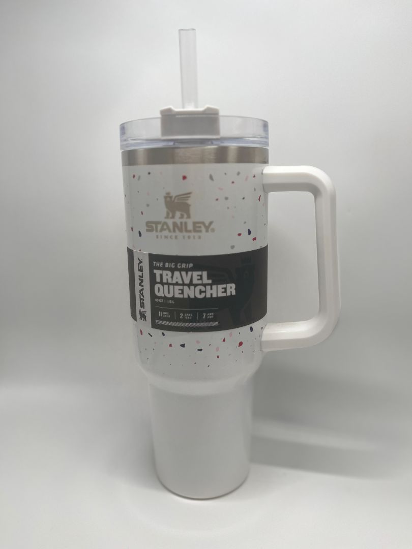Stanley 40oz White Terrazzo The Big Grip Travel Quencher Rare Color NIB