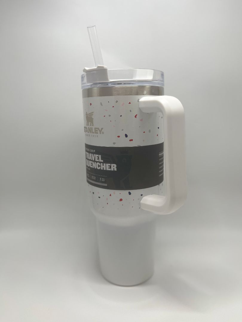 Stanley 40oz White Terrazzo The Big Grip Travel Quencher Rare Color NIB