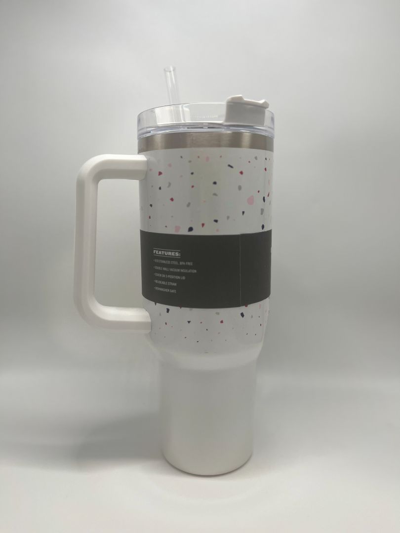 Stanley 40oz White Terrazzo The Big Grip Travel Quencher Rare Color NIB