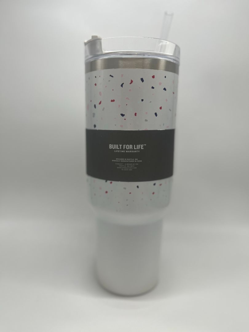 Stanley 40oz White Terrazzo The Big Grip Travel Quencher Rare Color NIB