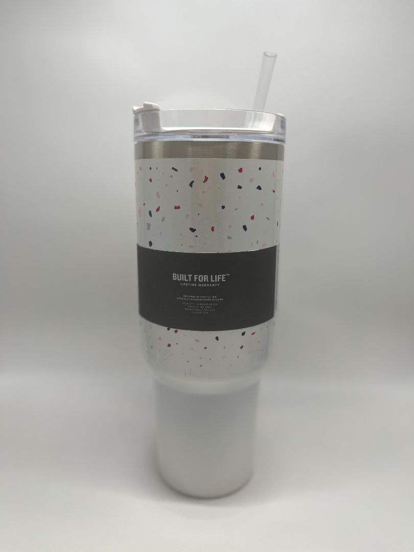 Stanley 40oz White Terrazzo The Big Grip Travel Quencher Rare Color NIB