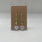 Sparkly Green & Hearts Dangley Earrings | Handmade | Silver