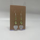 Sparkly Green & Hearts Dangley Earrings | Handmade | Silver