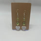 Sparkly Green & Hearts Dangley Earrings | Handmade | Silver