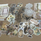 White/Tan Cottagecore Vintage Junk Journal Kit – 81 Pcs Ephemera, Stickers & Textured Paper
