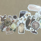 White/Tan Cottagecore Vintage Junk Journal Kit – 81 Pcs Ephemera, Stickers & Textured Paper
