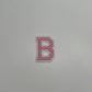 Pink/White "B" Iron-On Patch