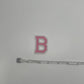 Pink/White "B" Iron-On Patch
