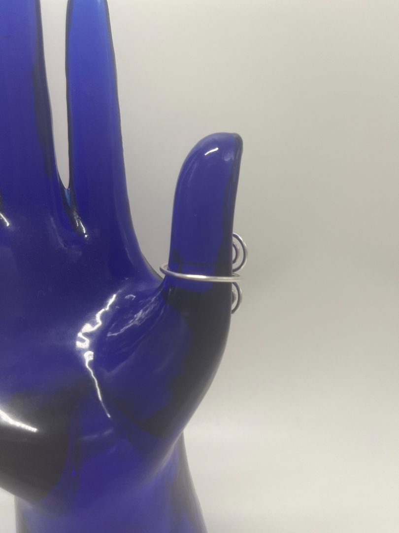 Double Spiral Adjustable Size 8 Ring | Silver
