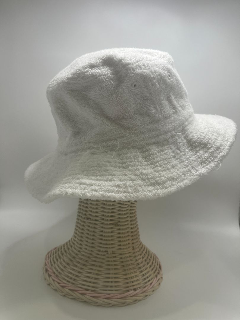 Dorfman Pacific White Terry Cloth 100% Cotton Bucket Hat