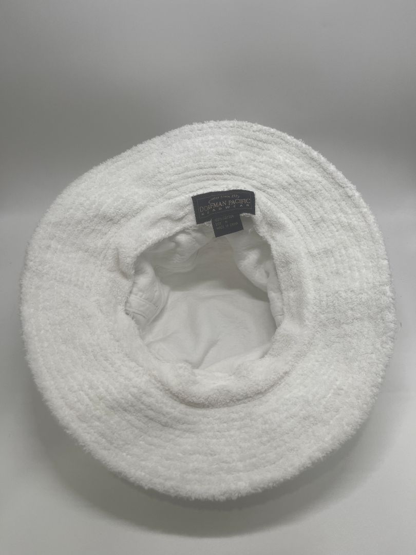 Dorfman Pacific White Terry Cloth 100% Cotton Bucket Hat