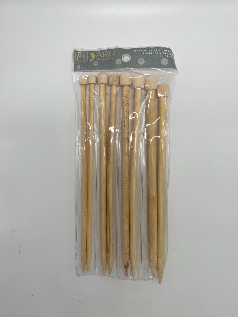 Long Bamboo 8pcs Knitting Needles