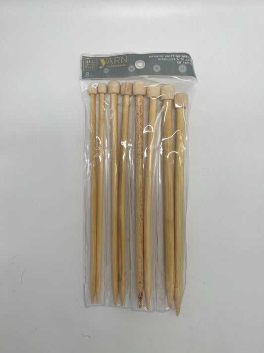 Long Bamboo 8pcs Knitting Needles