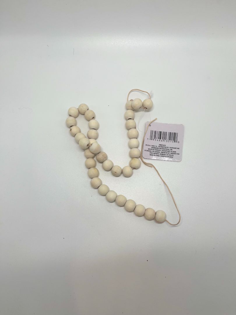 Crafter's Square Natural Wooden Bead Garland NWT