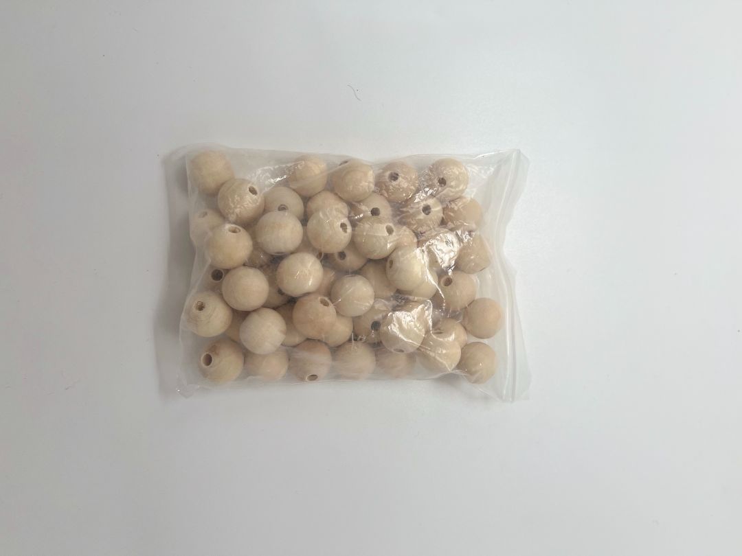 20mm Natural Wooden Beads 50pcs