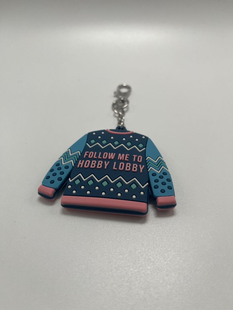 'Follow Me To Hobby Lobby' Holiday Sweater Double-sided Keychain