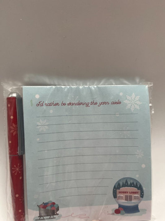 Hobby Lobby Winter Themed Notepad Set