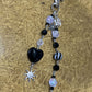 Sun & Star Beaded Bag Charm/Keychain | Black & Clear | Handcrafted by Recycled Threads