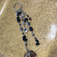 Black Obsidian & Tiger's Eye Beaded Bag Charm/Keychain | Sterling Silver