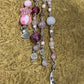 Pink Moon Beaded Bag Charm/Keychain w/ Rose Quartz | Sterling Silver