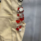 Red Butterfly Beaded Bag Charm/Keychain | Red, Clear, & White | Handcrafted by Recycled Threads