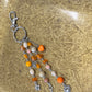 Orange Creamsicle Beaded Bag Charm/Keychain | Orange & Cream | Handmade by Recycled Threads