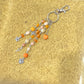 Orange Creamsicle Beaded Bag Charm/Keychain | Orange & Cream | Handmade by Recycled Threads