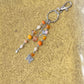 Peaches & Cream Beaded Bag Charm/Keychain | Orange & Cream | Handcrafted by Recycled Threads