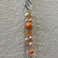 Orange Creamsicle Beaded Bag Charm/Keychain | Orange & Cream | Handmade by Recycled Threads