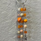 Orange Creamsicle Beaded Bag Charm/Keychain | Orange & Cream | Handmade by Recycled Threads