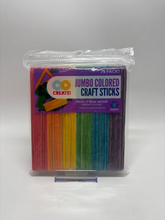 Go Create 75PC Jumbo Colored Craft Sticks