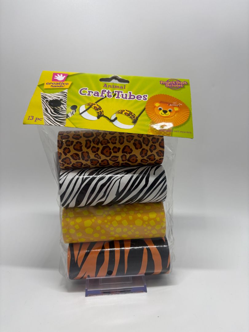 Creative Hands Animal Print Craft Tubes 13PC Assorted Sizes