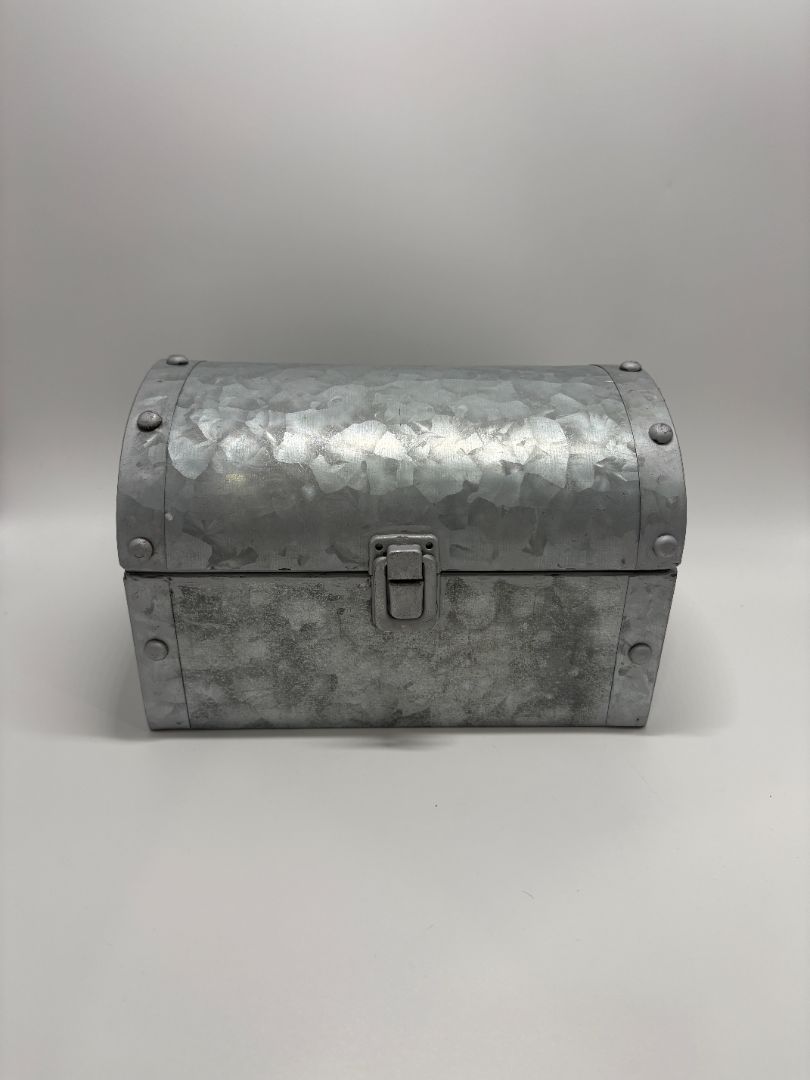 Artminds Silver-Toned Metal Treasure Chest Container