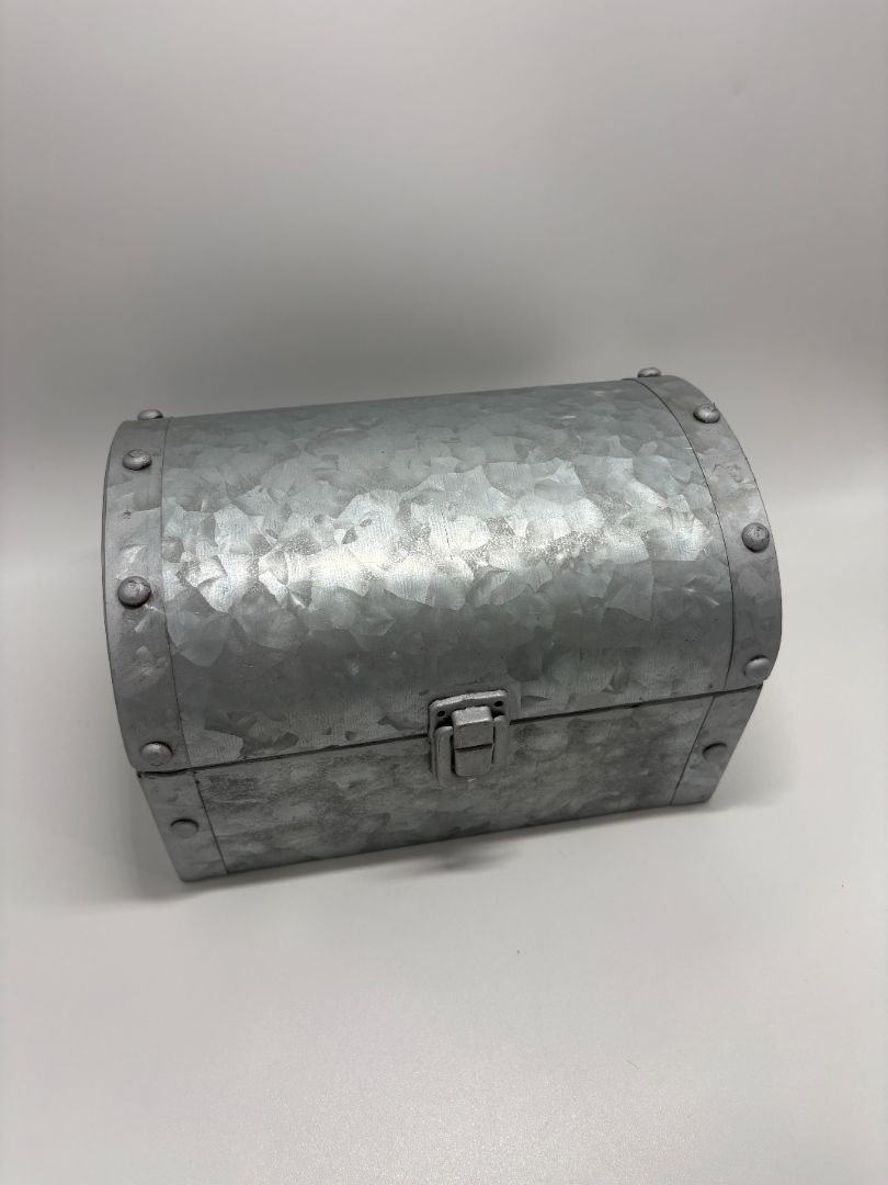 Artminds Silver-Toned Metal Treasure Chest Container