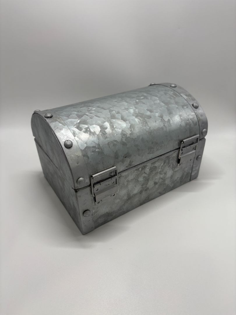 Artminds Silver-Toned Metal Treasure Chest Container