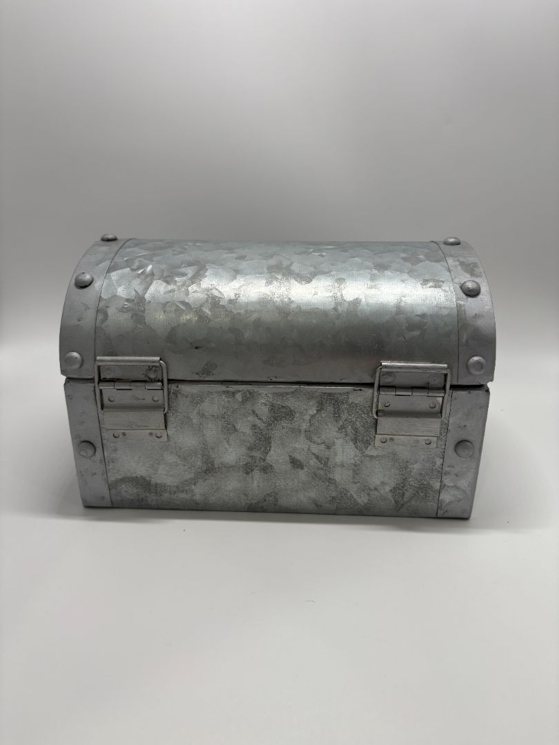 Artminds Silver-Toned Metal Treasure Chest Container