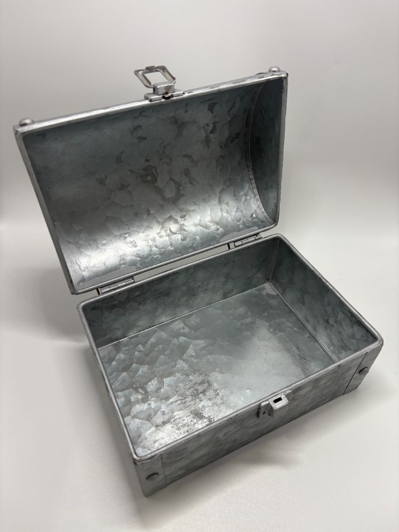 Artminds Silver-Toned Metal Treasure Chest Container