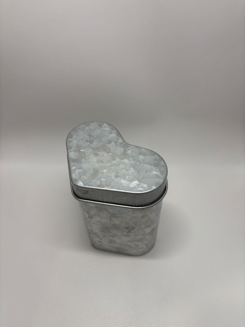 Artminds Silver-Toned Metal Tall Heart Container