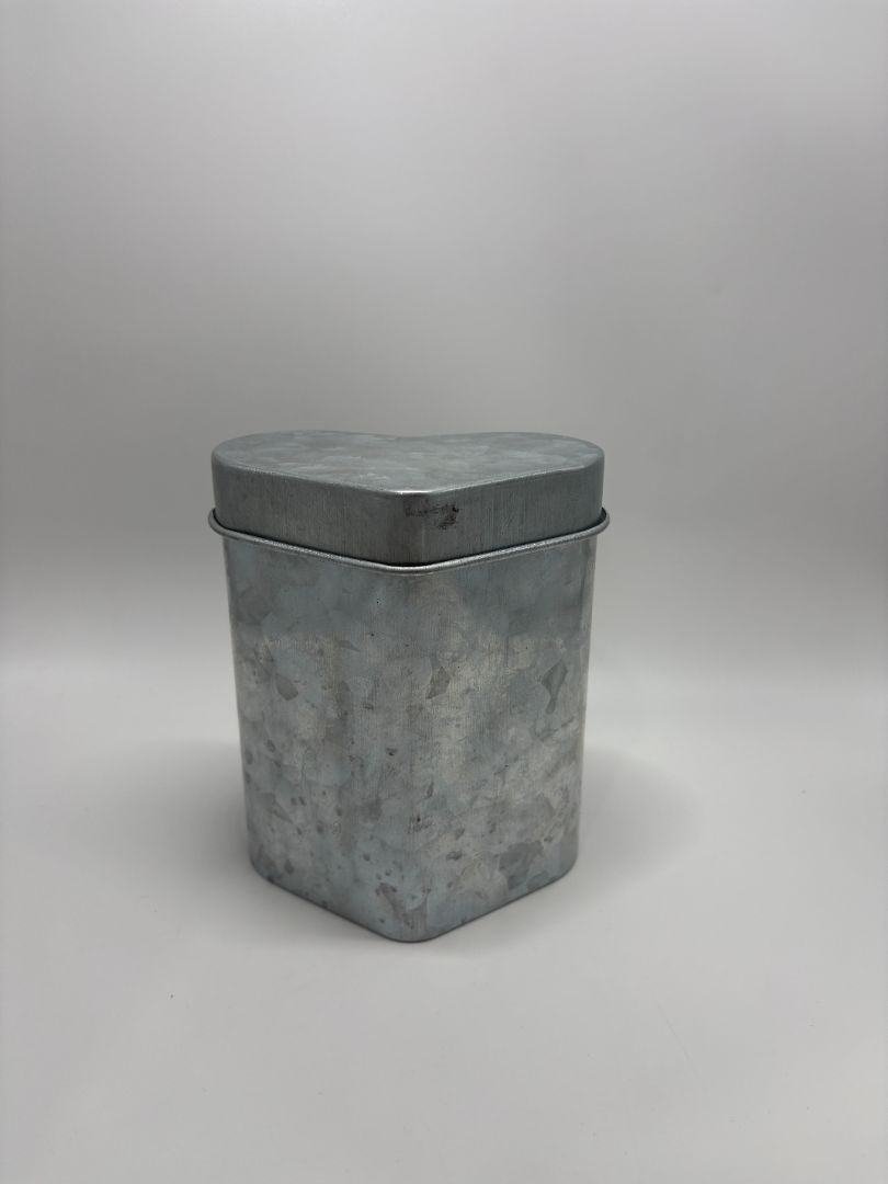 Artminds Silver-Toned Metal Tall Heart Container
