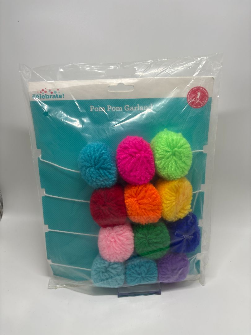 Celebrate Multicolor Pom-Pom Garland 1PC