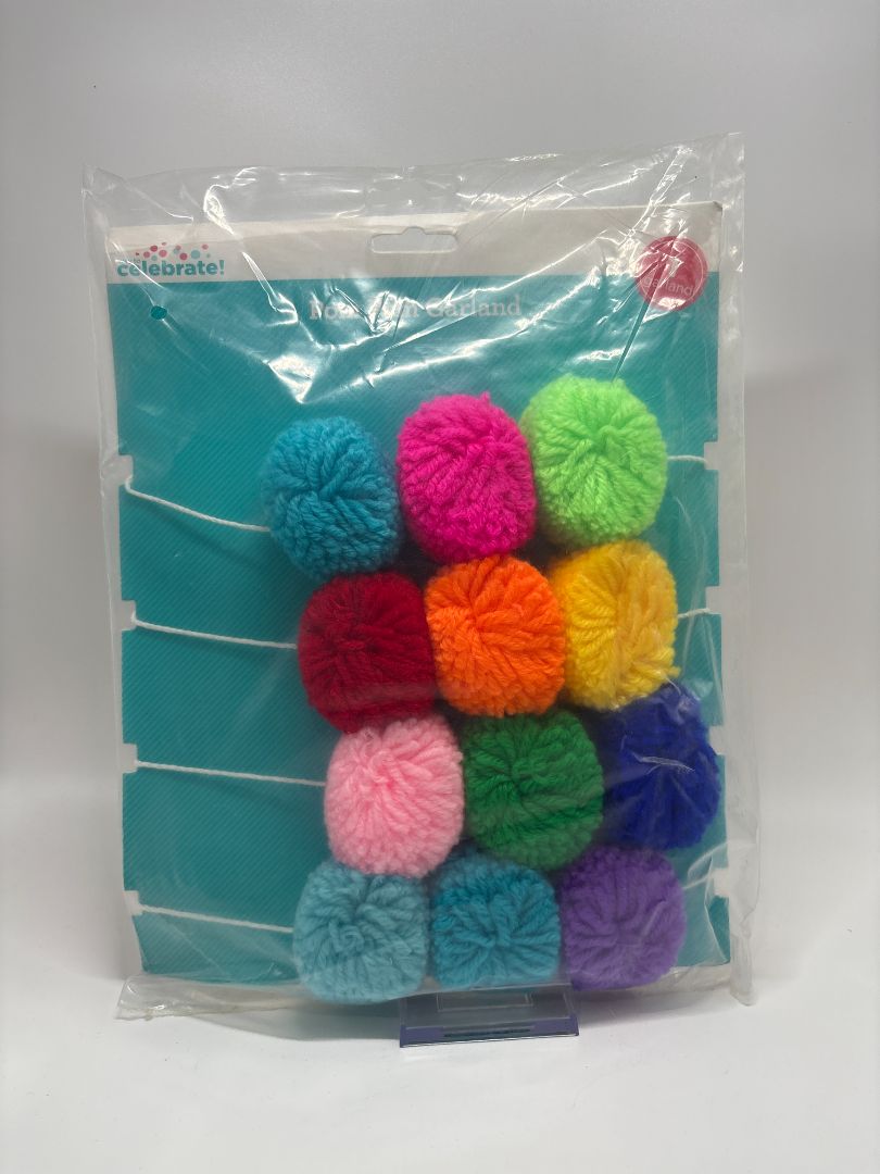 Celebrate Multicolor Pom-Pom Garland 1PC