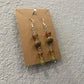 Unakite & Serpentine Beaded Silver Wire Earrings | Handmade