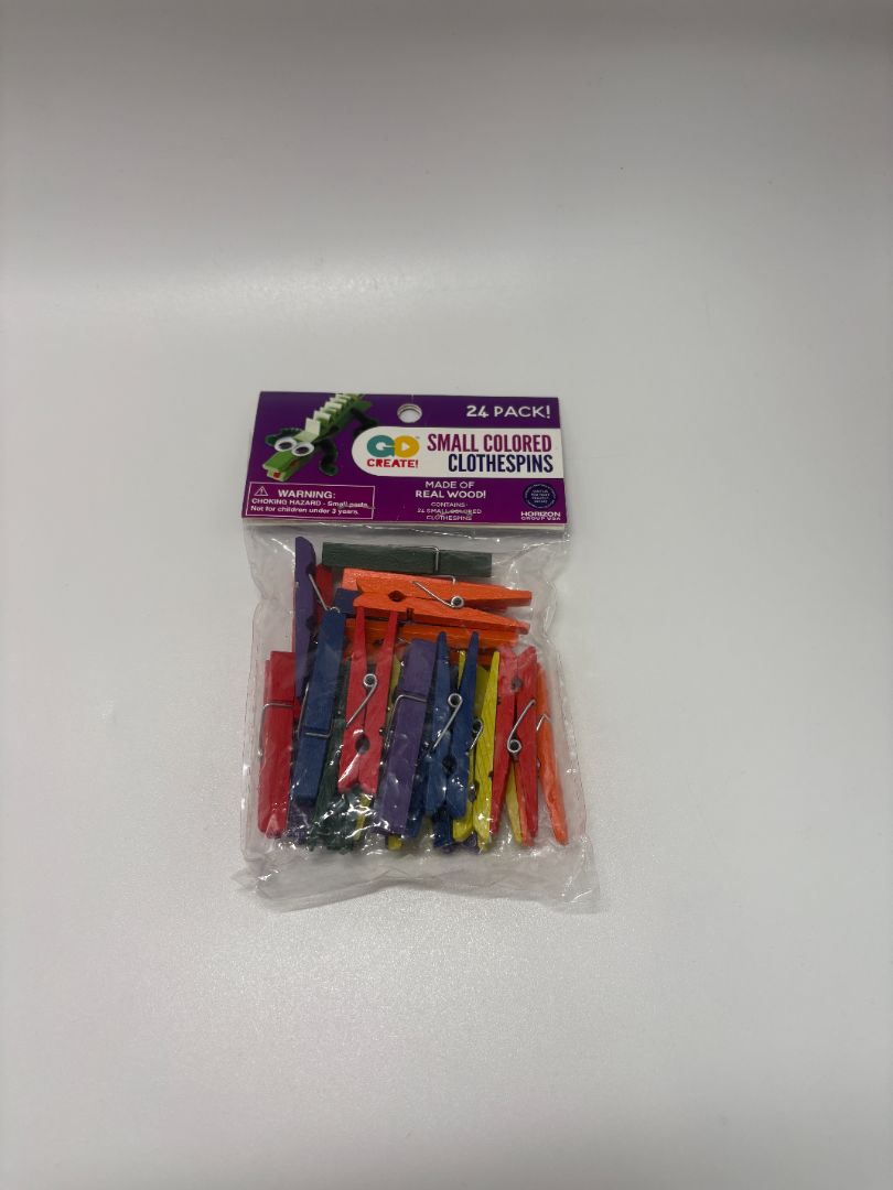 Go Create Multicolor Small Wooden Clothespines (24PC)