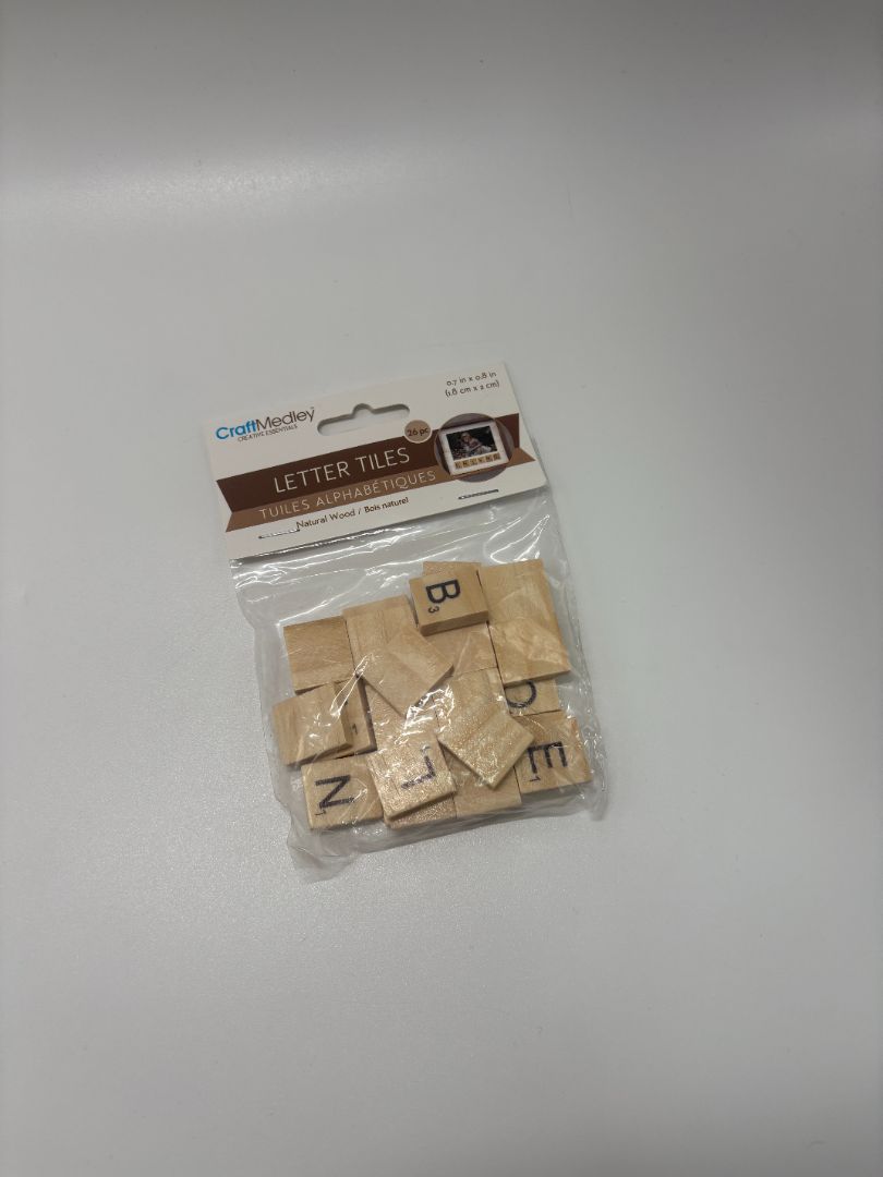 Craft Medley Natural Wood Letter Tiles (26PC)