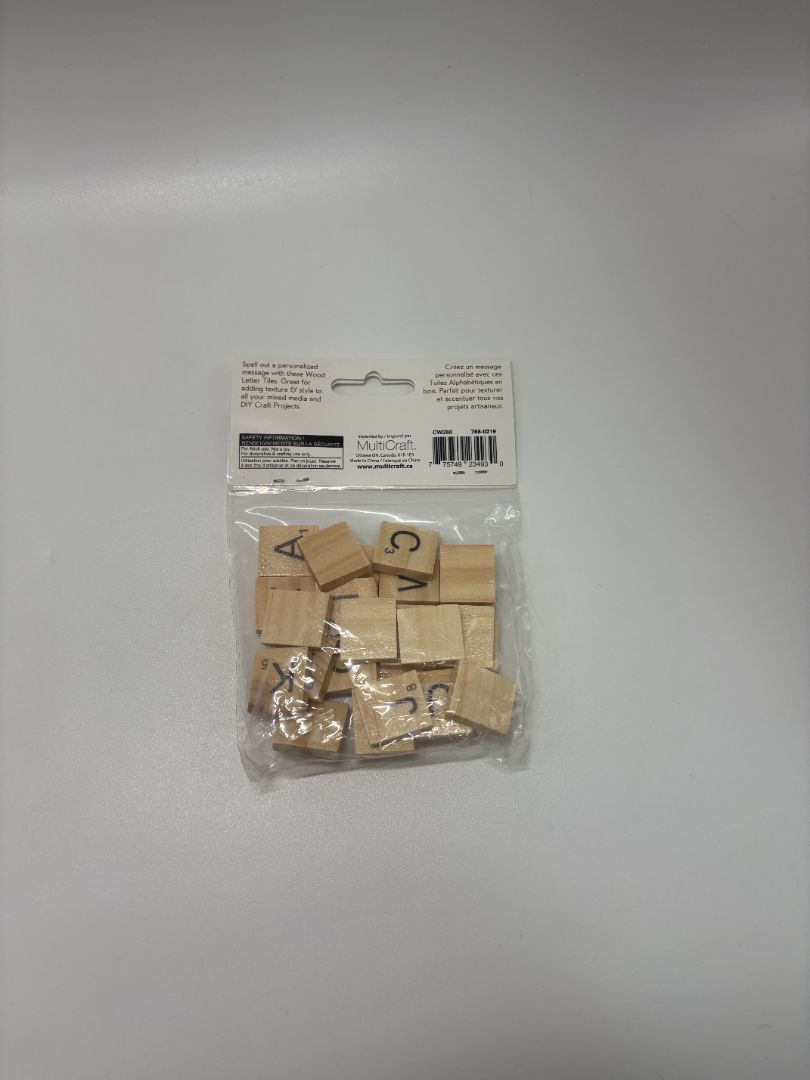 Craft Medley Natural Wood Letter Tiles (26PC)